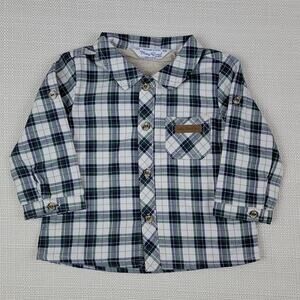 Mayoral newborn blue plaid shacket 2-4M‎